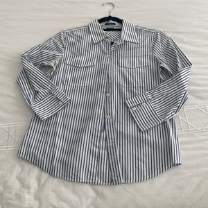 Theory size S cotton shirt with with light blue stripes
